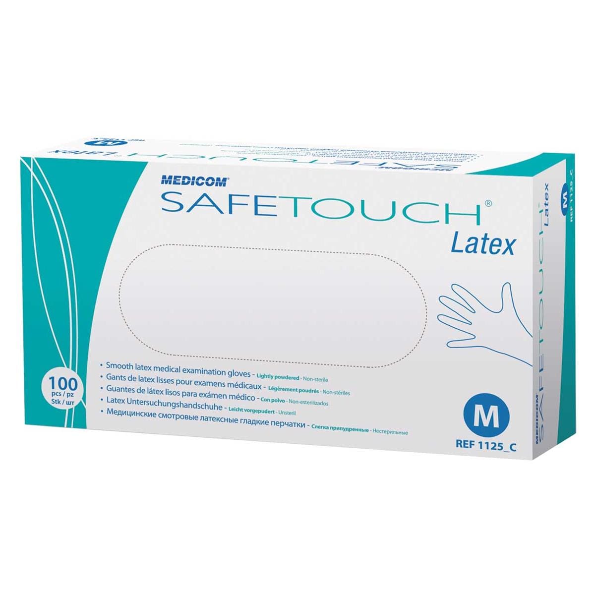 GUANTES EXAMEN LÁTEX SAFE TOUCH CON POLVO PEQUEÑOS 100U. - MEDICOM