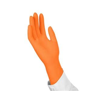 GUANTES EXAMEN NITRILO S/POLVO NARANJA S 100U - HS