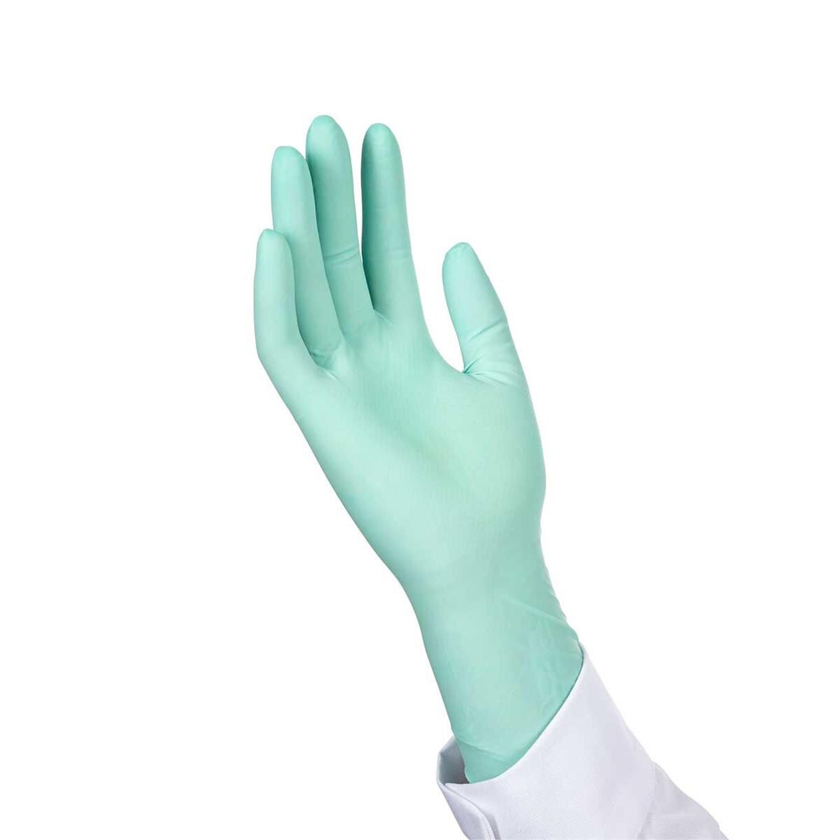 GUANTES EXAMEN NITRILO S/POLVO VERDE M 100U - HS