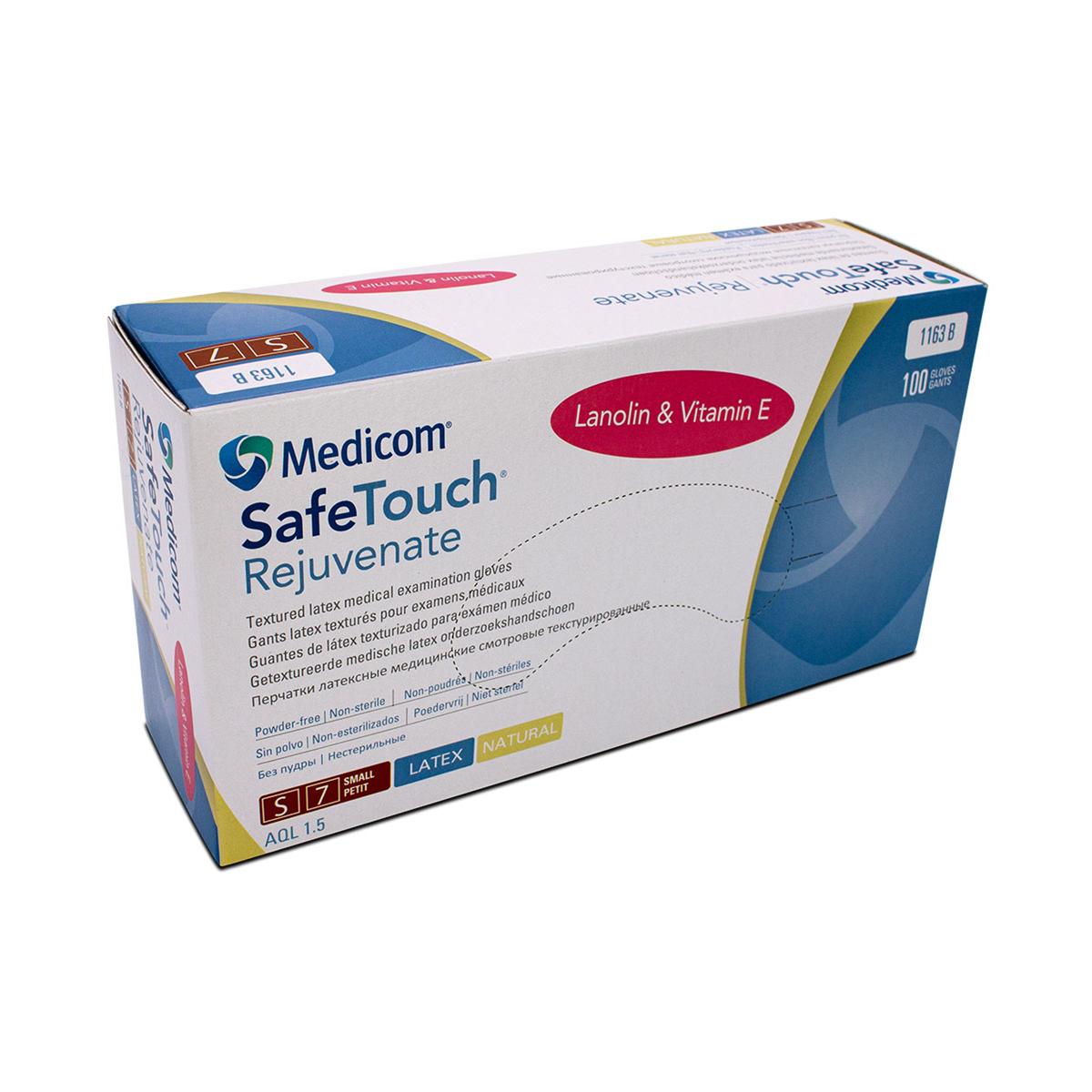 GUANTES EXAMEN SAFETOUCH REJUVENATE LÁTEX M S/P 100U - MEDICOM