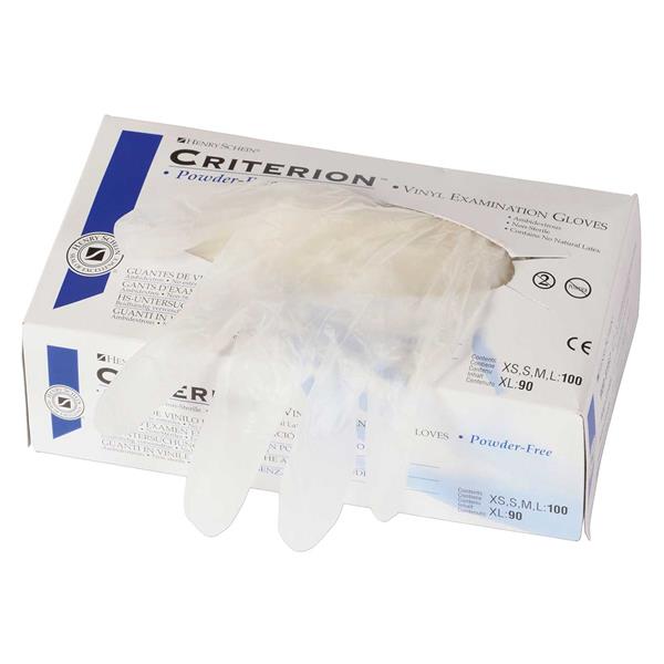 GUANTES EXAMEN CRITERION VINILO SIN POLVO PEQUEÑO 100U - HENRY SCHEIN