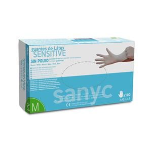GUANTES LÁTEX SENSITIVE SIN POLVO S 100U - SANICEN