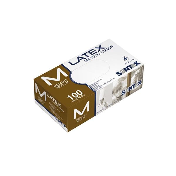GUANTES EXAMEN LÁTEX SIN POLVO L 100U - SANTEX