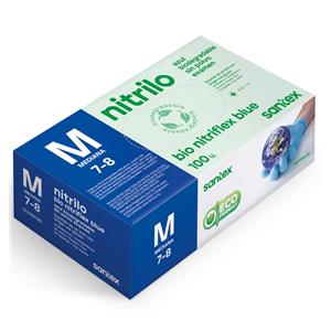GUANTES EXAMEN NITRILO BIO NITRIFLEX AZUL L 100U - SANTEX