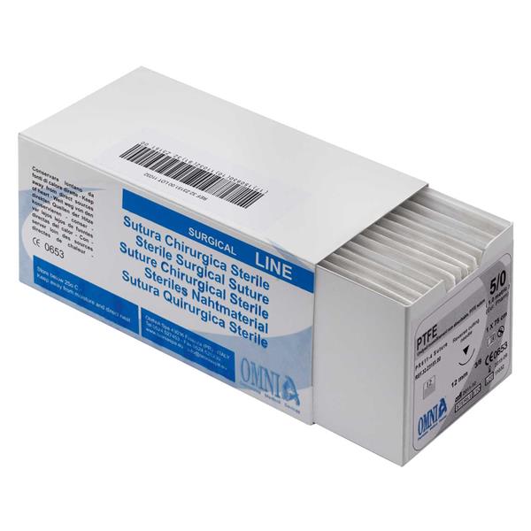 HILO DE SUTURA PTFE 3/0 75CM AGUJA 19MM 3/8 12U - OMNIA