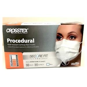 MASCARILLA PROC.SECURE FIT ELÁSTICOS AZUL 50U - CROSSTEX