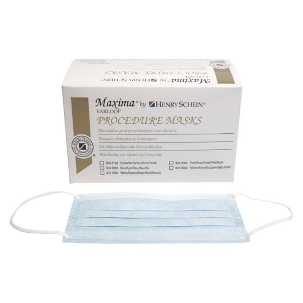 MASCARILLAS RECTANGULARES EARLOOP AMARILLA 50U. - HENRY SCHEIN