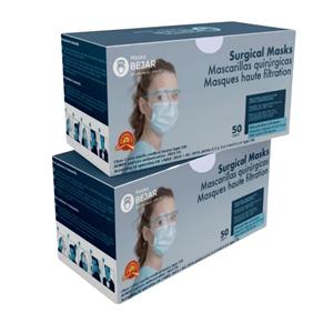 MASCARILLAS RECTANGULARES CON ELÁSTICOS IIR NEGRO 50U - BEJAR
