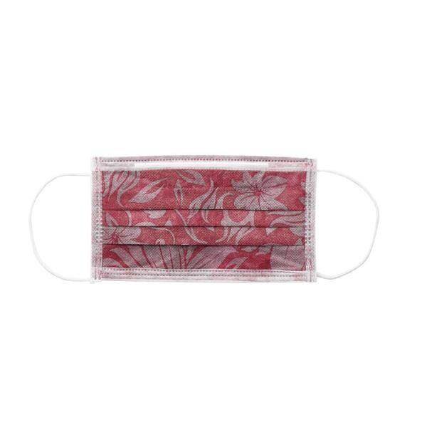 MASCARILLAS RECTANGULARES MONOART PRO3 FLORAL BURDEOS 50U - EURONDA