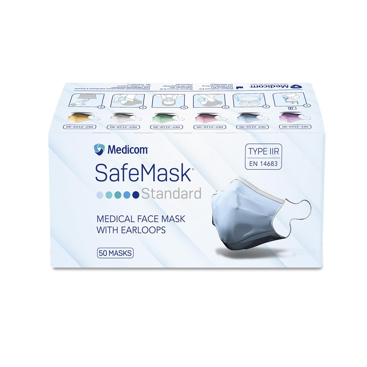 MASCARILLAS CON ELÁSTICOS NARANJA 50U - MEDICOM