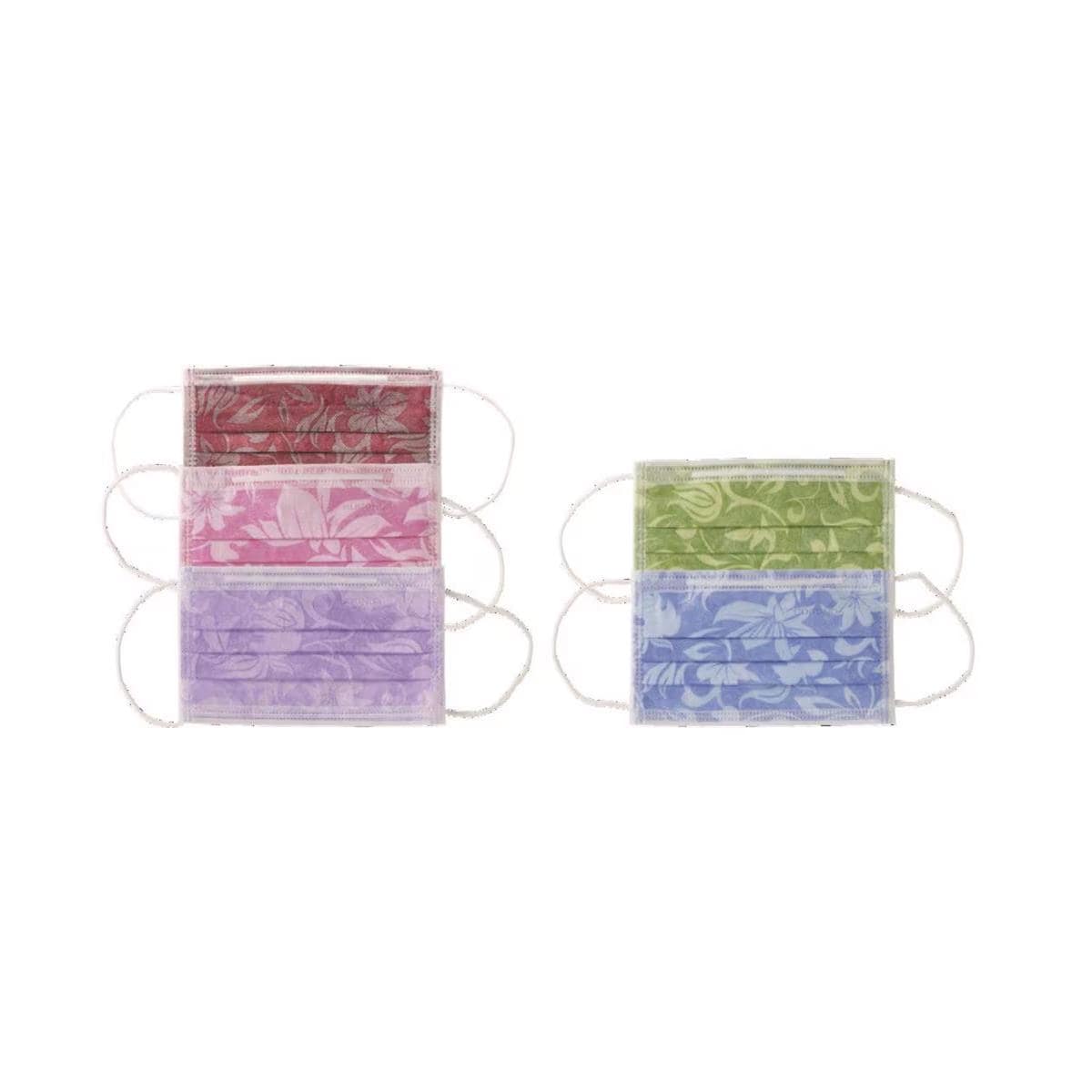MASCARILLAS RECTANGULARES MONOART PRO3 FLORAL AZUL CLARO 50 UDS - EURONDA