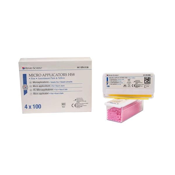 MICRO APLICADOR HS8 FINO SURT ROSA AMARILLO 400U - HENRY SCHEIN