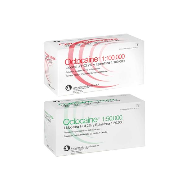 OCTOCAINE CAJA ROJA 20 MG/ML+0,01MG/ML INYECTABLE - CLARBEN