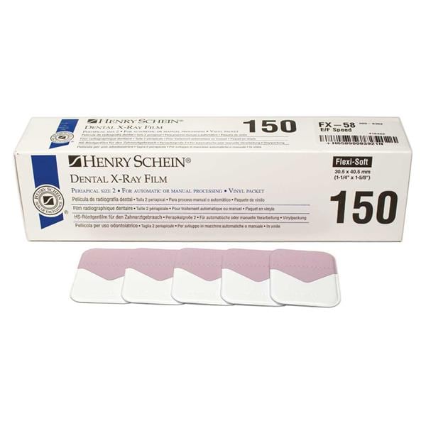 PELÍCULA RADIOGRÁFICA INTRAORAL FX/58 FLEXISOFT 150 U - HENRY SCHEIN