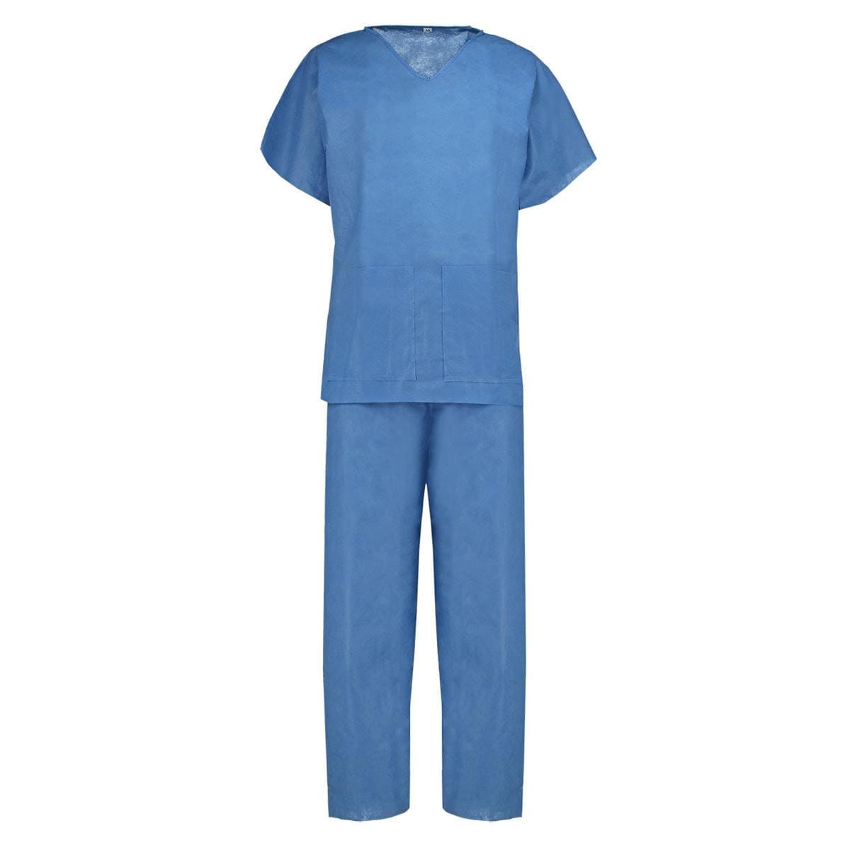 PIJAMA QUIRÓFANO CUELLO PICO AZUL T S - MEDLINE