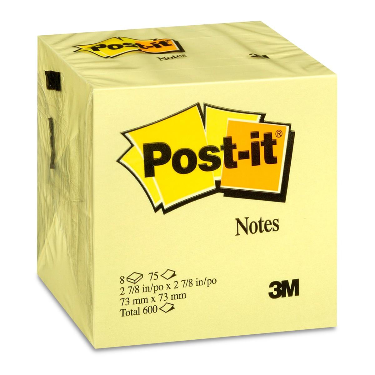POST IT AMARILLO 7,5X7,5CM 12U - 3M