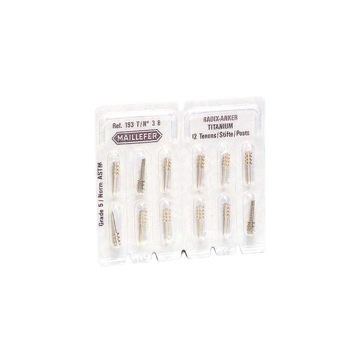 POSTES METÁLICOS RADIX TITANIO N.1 12U - DENTSPLY MAILLEFER