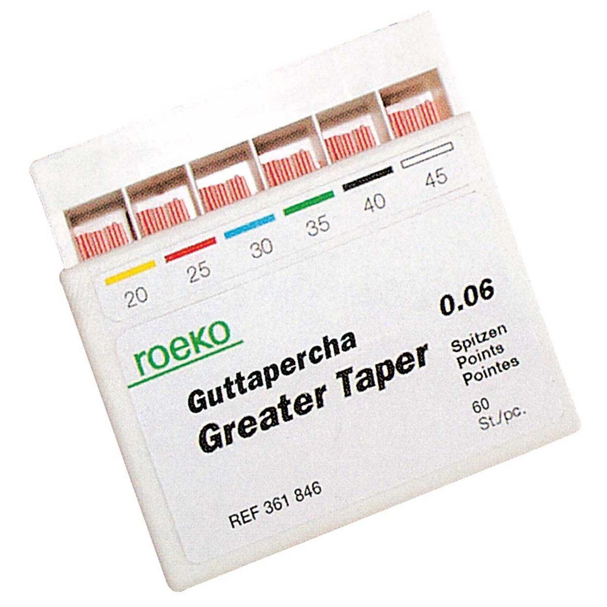 PUNTAS DE GUTAPERCHA GREATER TAP 0.06 N 20-45 60U - ROEKO
