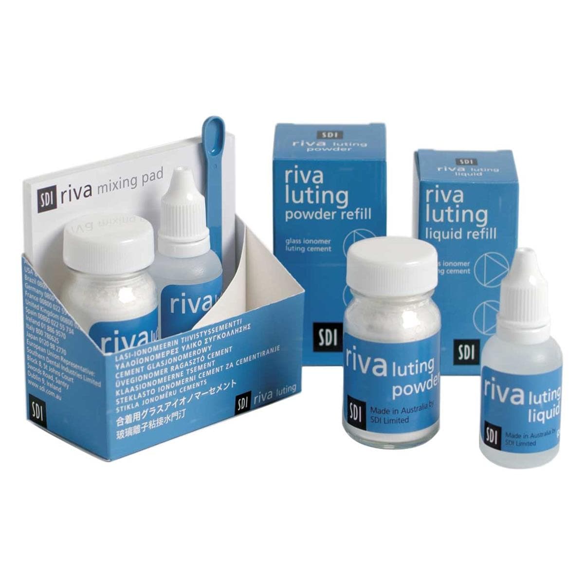RIVA LUTING CEMENTO IONÓMERO DE VIDRIO 15G POLVO +11G LÍQUIDO - SDI