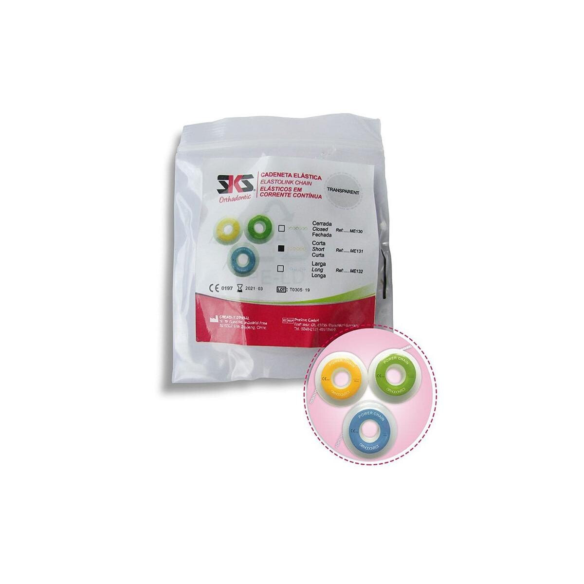 ROLLO CADENETA ELASTICA CORTA TRANSP 4,5M - SKS