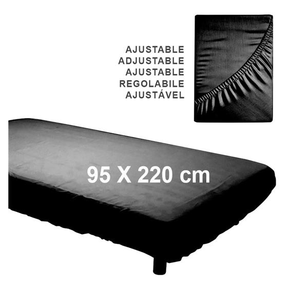 SABANA AJUSTABLE 30GR 95X220 PP 100U NEGRA