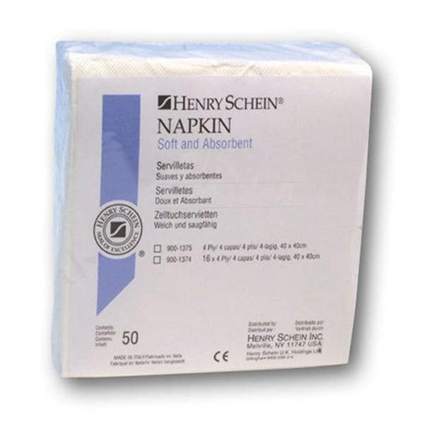SERVILLETAS PAPEL 2 CAPAS 40X40CM 125U - HENRY SCHEIN