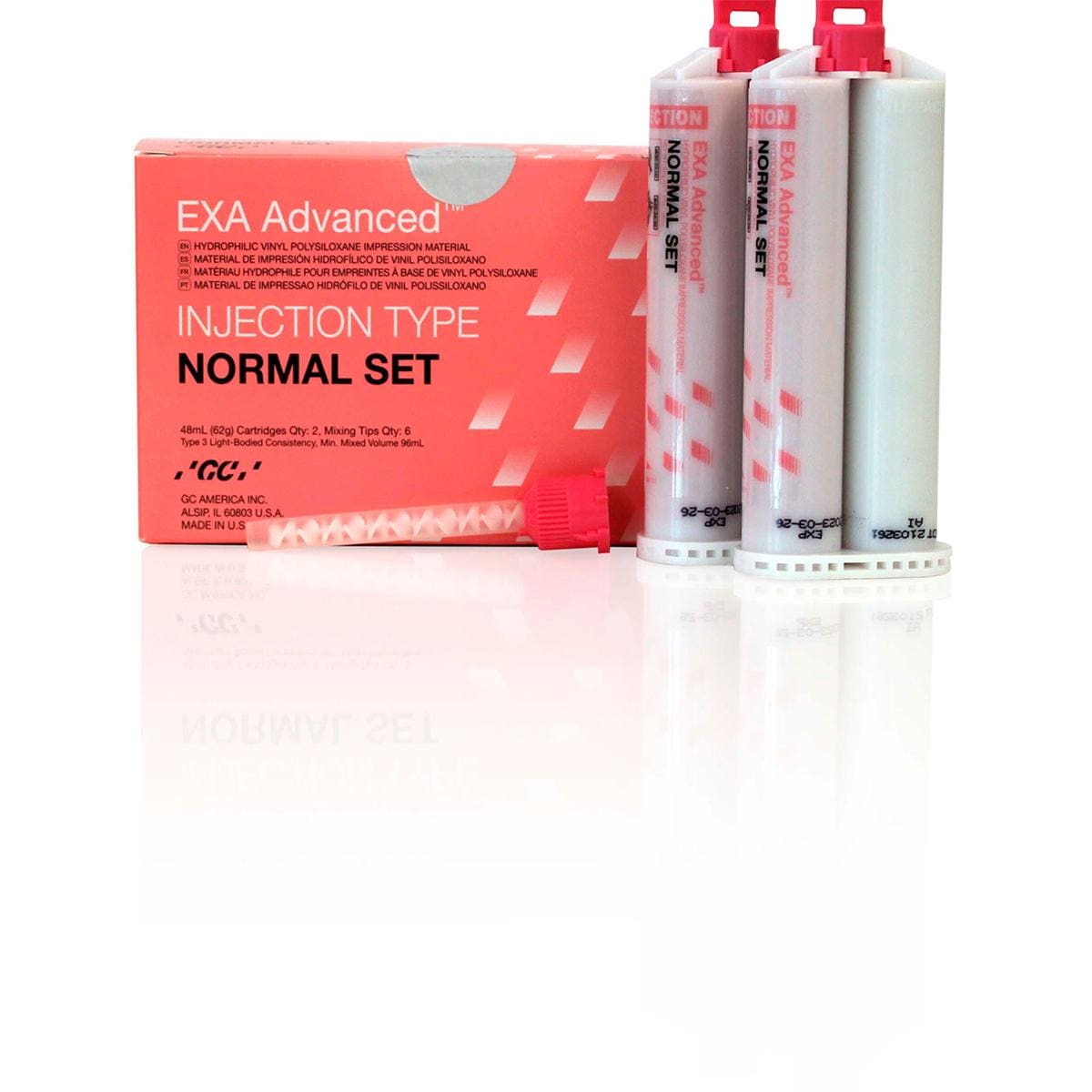 SILICONA DE ADICIÓN EXA ADVANCED INJECTION NORMAL SET 2X48ML - GC