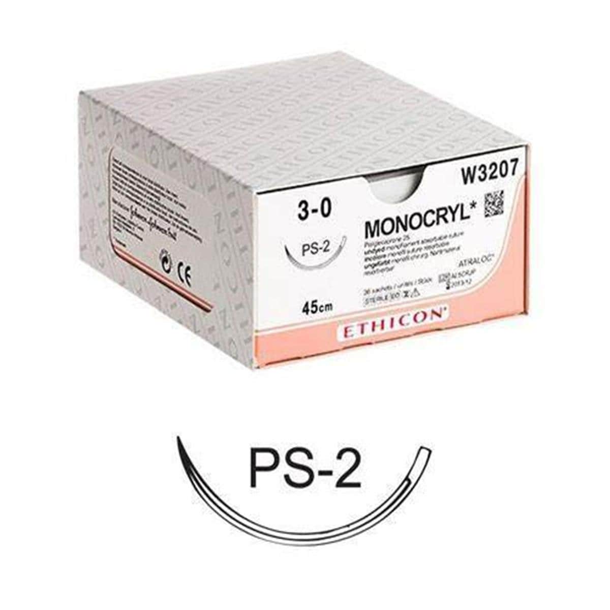 W3207 MONOCRYL 3/0 AG 19MM TRIAN 3/8CIR 45CM 12UDS