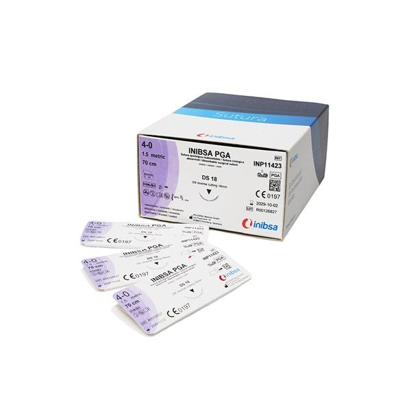 SUTURA PGA DSM13 6/0 USP 70CM - INIBSA