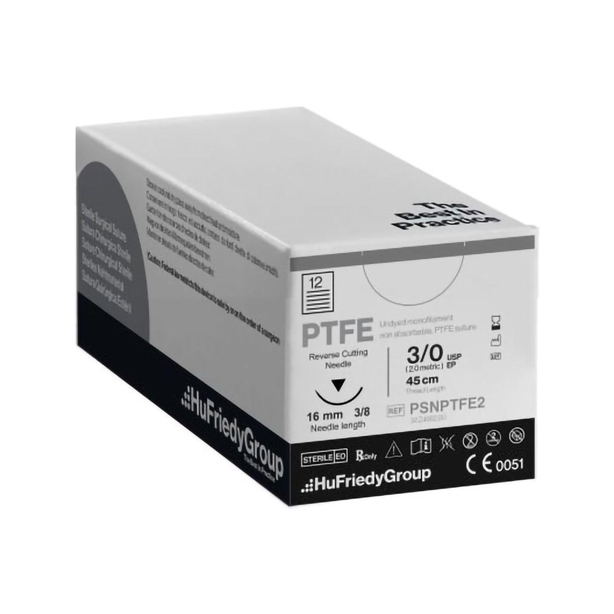 SUTURA 3-0 PTFE BLANCO 18 C22 3/8 CIR INV 12U - HU-FRIEDY