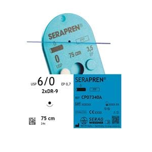 SERAPREN BLUE 1/2 REDONDA 12MM 6/0 75CM 24U SERAG