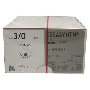 SUTURA SERASYNTH 3/8 RED 17MM 3/0 30CM 12U SERAG