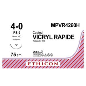 MPVR4260H VICRYL RAPID TRIANG 3/8 19MM 4/0 75CM 36U ETHICON