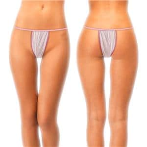TANGA SEÑORA GRANDE DE TNT BLANCO RIBETEADO EN ROSA 100U