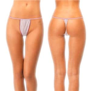 TANGA SEÑORA MINI DE TNT BLANCO RIBETEADO EN ROSA 100U