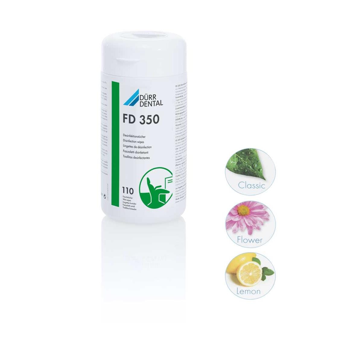 TOALLITAS DESINFECTANTES FD350 BOTE 110U - DURR