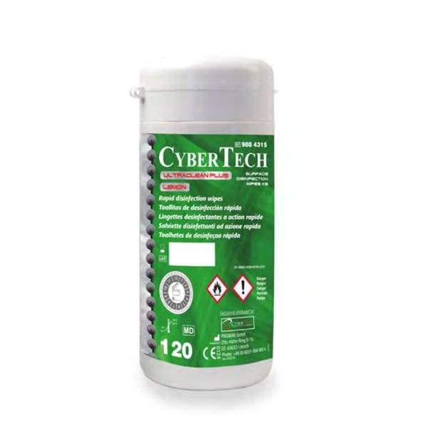TOALLITAS DESINFECTANTES LIMÓN BOTE 120U - CYBERTECH