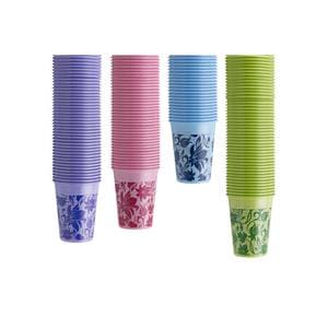 VASO PLÁSTICO AZUL FLORAL 200CC 3000U - EURONDA