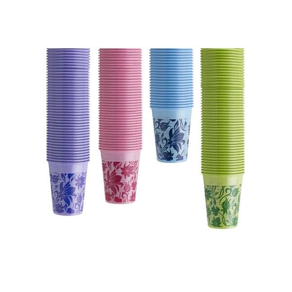 VASO PLÁSTICO AZUL FLORAL 200CC 3000U - EURONDA