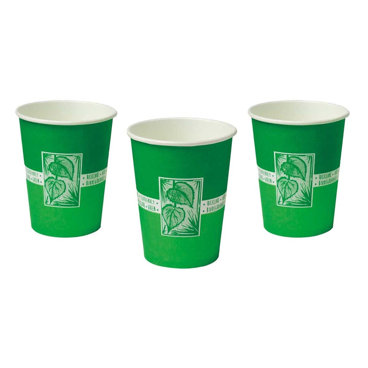 VASOS PAPEL BIODEGRADABLE 180ML VERDE 2610U - HENRY SCHEIN