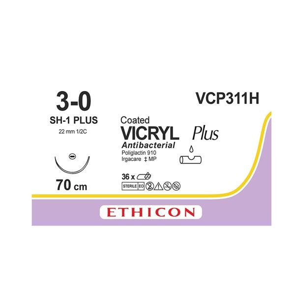 VICRYL PLUS 3/0 SH1 1/2 22MM 70CM 36U - ETHICON