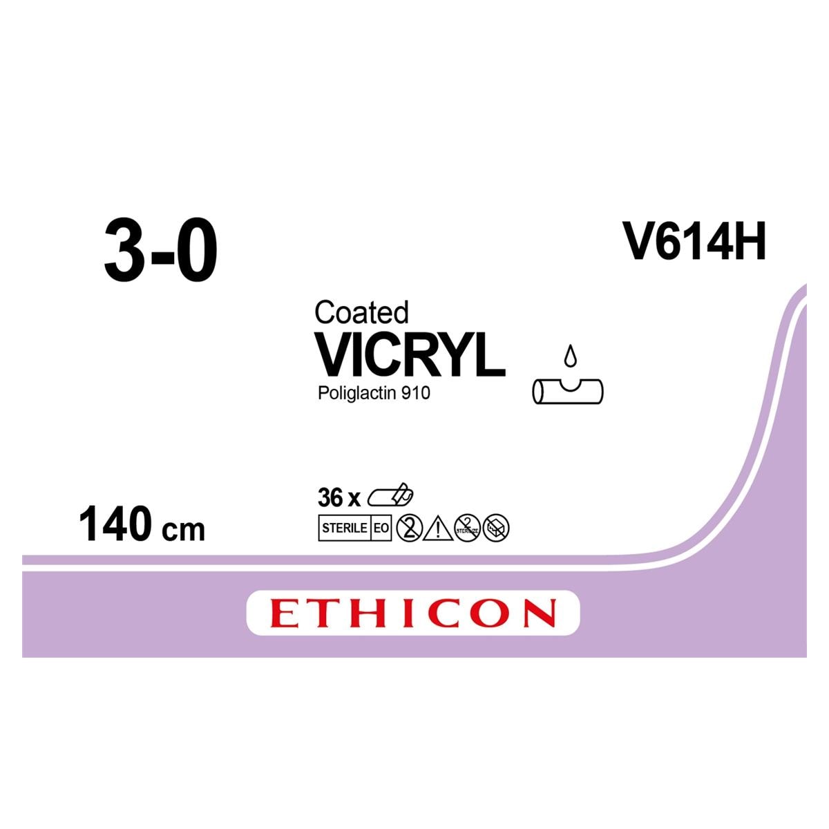 VICRYL SUTURA 3/0 S/AGUJA VIOLETA 140CM 36U ETHICO