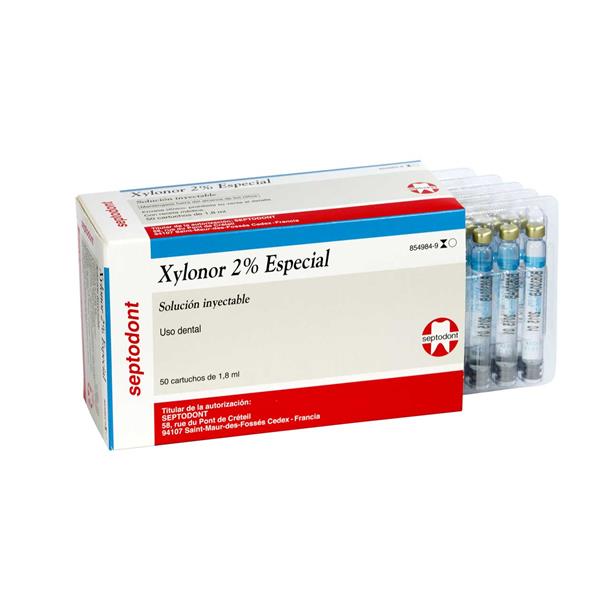 XYLONOR 1/80.000 AZUL LIDOCAINA 2% 50U - SEPTODONT