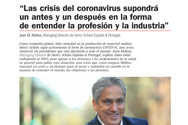 Entrevista a Juan Molina, director general de Henry Schein España, en el Dentista Moderno
