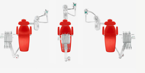 Sillón dental R7 Cefla: espacios libres